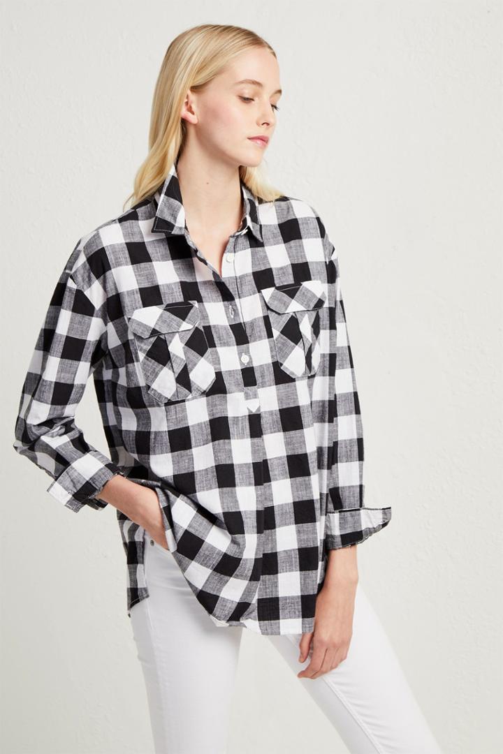 Fcus Hadley Check Pop Over Shirt
