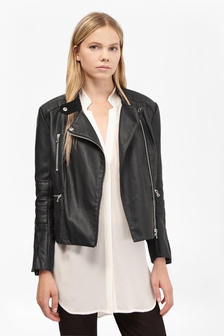 French Connection Decade Faux Leather Biker Jacket