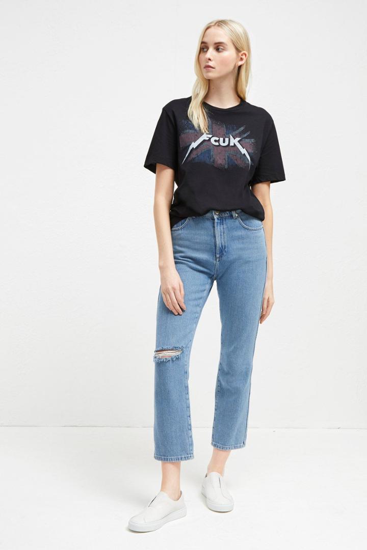 French Connenction Fcuk Union Jack Tee
