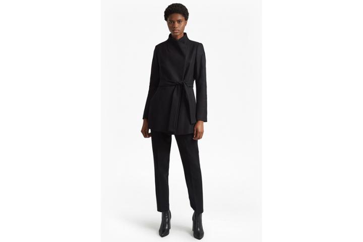 French Connection Platform Felt Long Sleeved Crossover Jacket