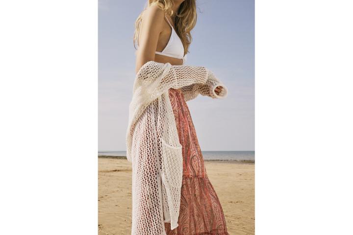 French Connection Faye Knit Oversized Fishnet Cardigan