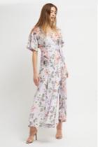 French Connenction Armoise Crepe Floral Maxi Wrap Dress