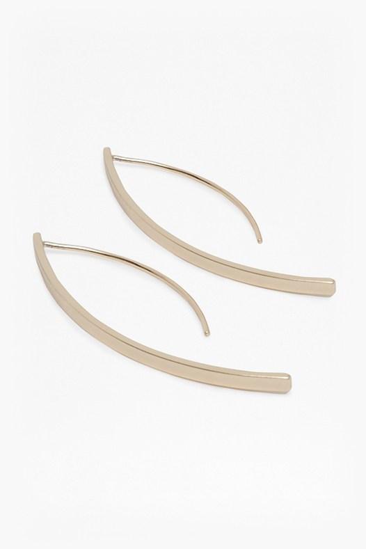 French Connection Elongated Curved Tube Earrings