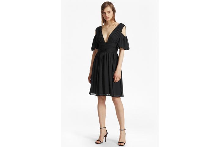French Connection Constance Draped Cold Shoulder Dress