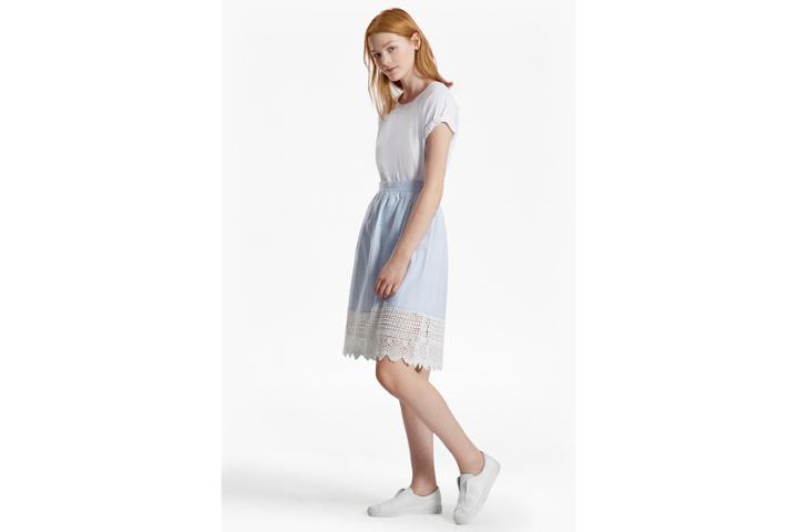 French Connection Nuru Schiffley Lace Cotton Skirt