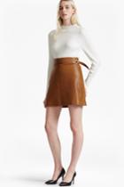 French Connection Goldenberg A Line Leather Skirt