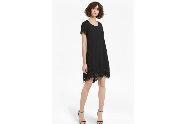 French Connection Classic Crepe And Lace Dress
