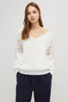 French Connenction Ortic Reversible V Neck Lace Sweater
