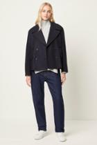 French Connection Carmelita Platform Felt Double Breasted Pea Coat