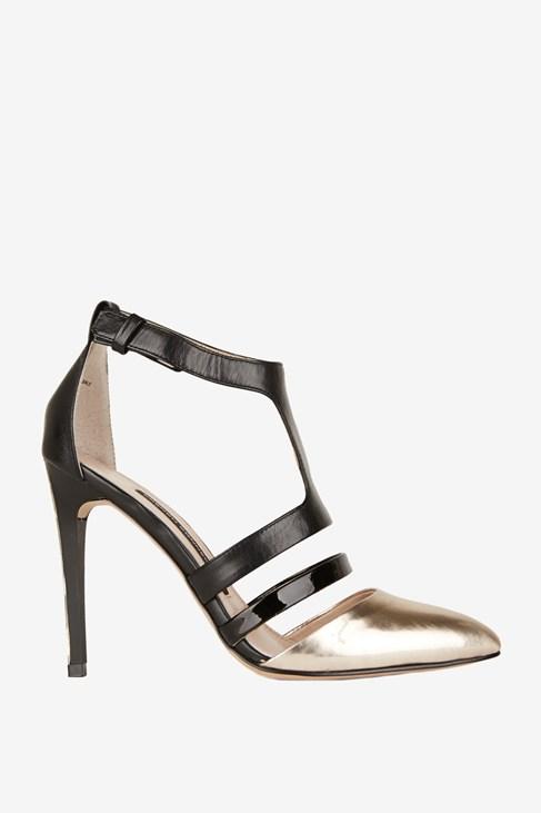 French Connection Malania Metallic Strap Heels