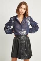 French Connenction Adela Leather Gathered Waist Skirt
