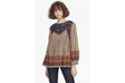 French Connection Lace And Printed Crepe Smock Top