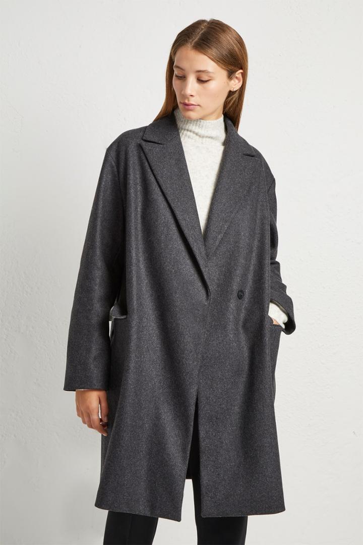 French Connenction Platform Felt Cocoon Coat