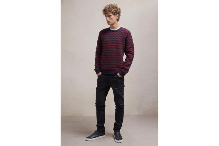 French Connection Zig Zag Lambswool Crew Neck Jumper