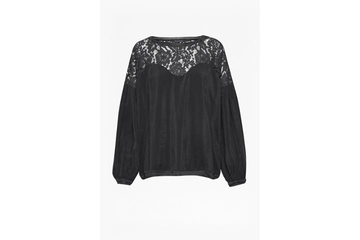 French Connection Lassia Cupro Lace Yoke Top