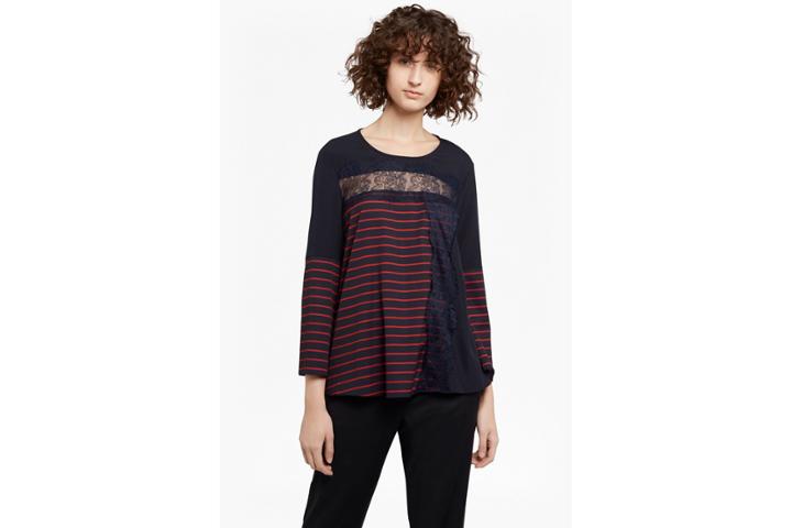 French Connection Isabella Light Striped Crepe Top