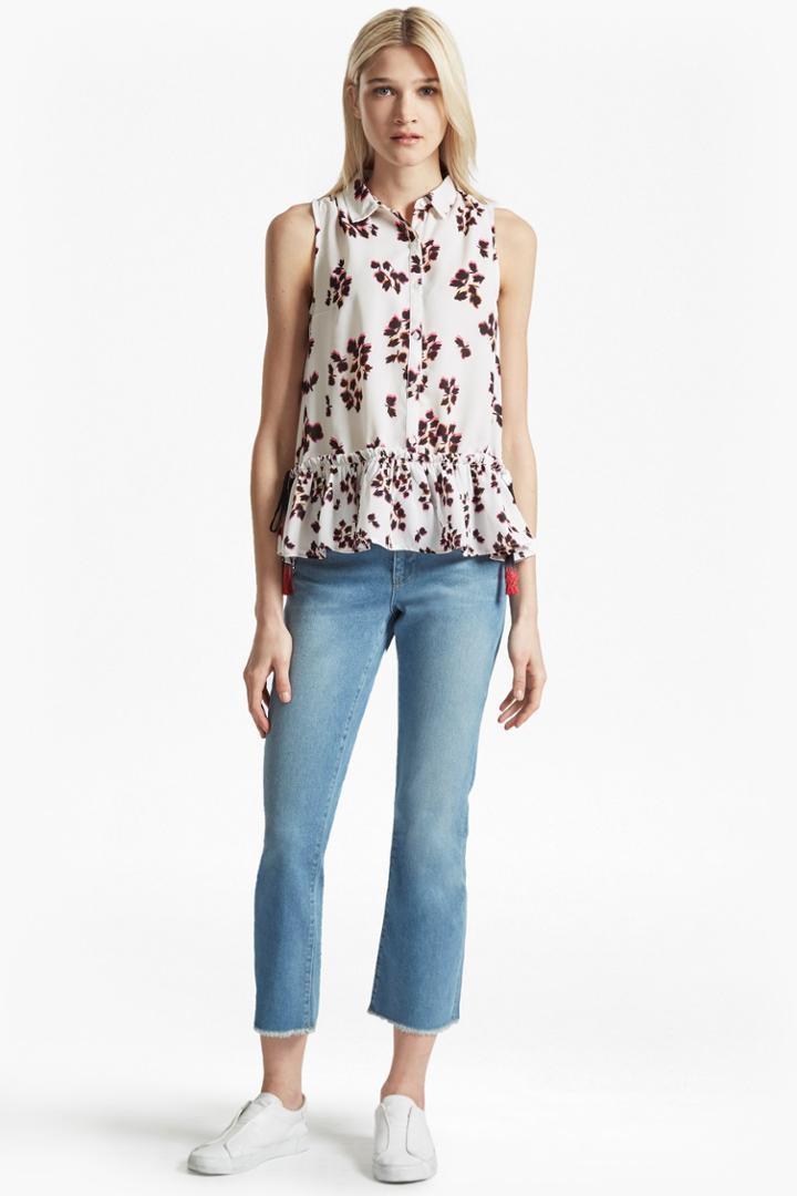 French Connection Eva Crepe Sleeveless Shirt