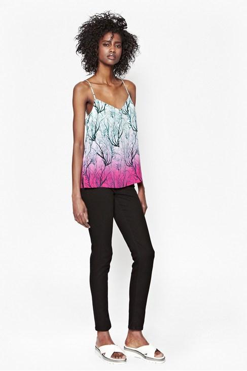 French Connection Sea Fern Silk Top