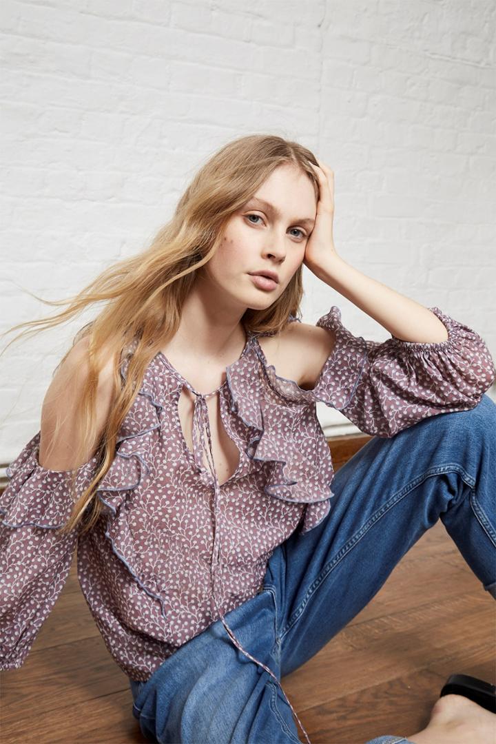 Fcus Elao Voile Cold Shoulder Top