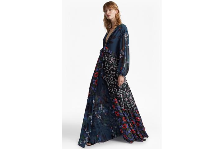 French Connection Celia Mix V Neck Floral Maxi Dress