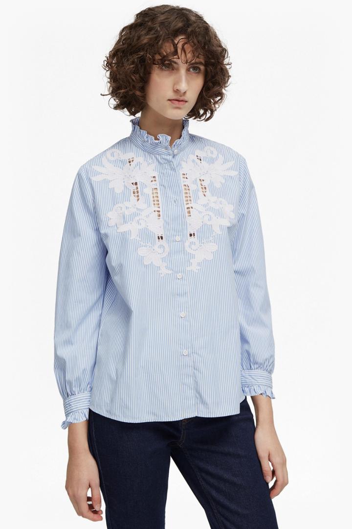 Fcus Olasega Stripe Grandad Collar Shirt