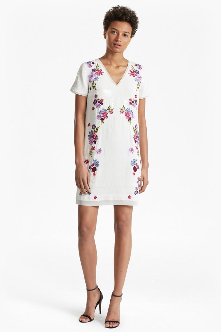 French Connection Jude Sequin V Neck Tunic Dress