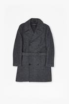 French Connection Drake Wool Double Breast Peacoat