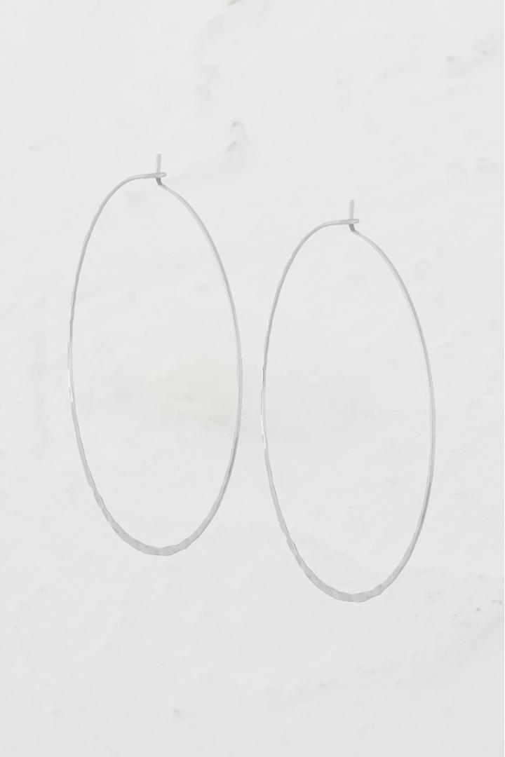 French Connenction Large Hammered Hoop Earrings
