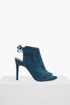 French Connenction Ria Suede Open Heel Peep Toe Booties
