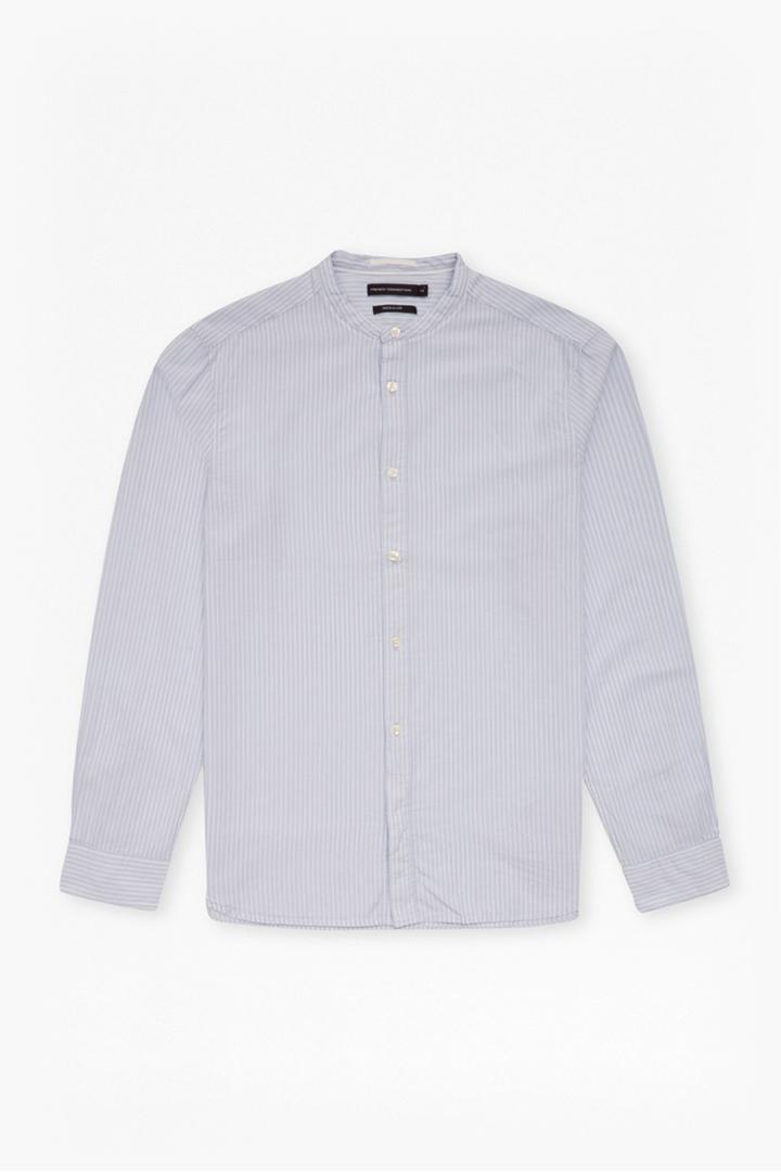 French Connection Core Tech Poplin Grandad Collar Shirt