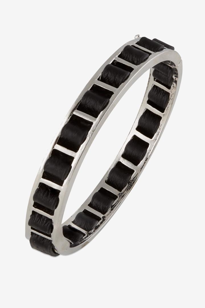 French Connection Woven Leather Bangle