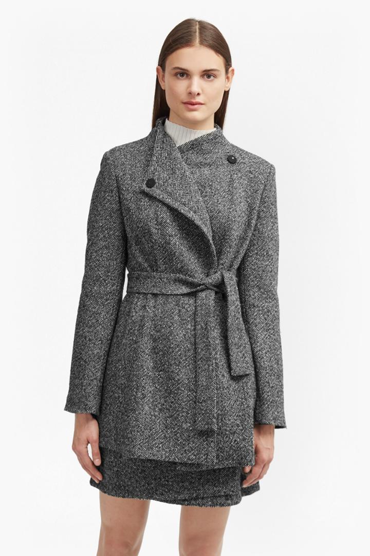 French Connection Rupert Tweed Waist Tie Jacket