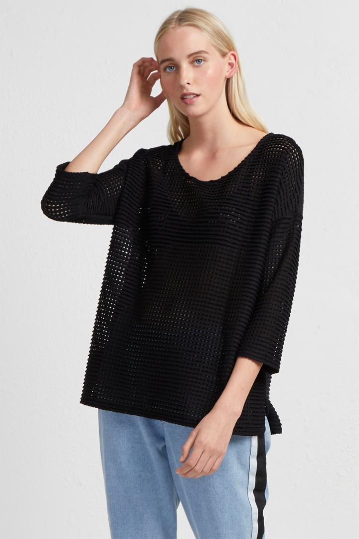 French Connenction Vosporos Ladder Jersey Top