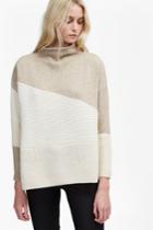 French Connenction Patchwork Tonal High Neck Jumper