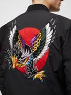 French Connection Embroidered Poly Twill Bomber