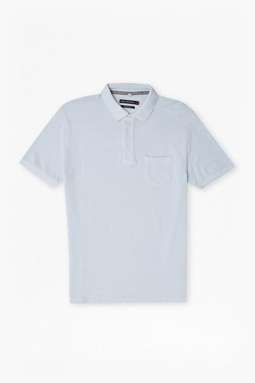 French Connection Long Jeans Slub Cotton Polo Shirt