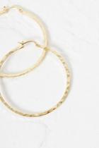 French Connenction Hammered Flat Hoop Earrings