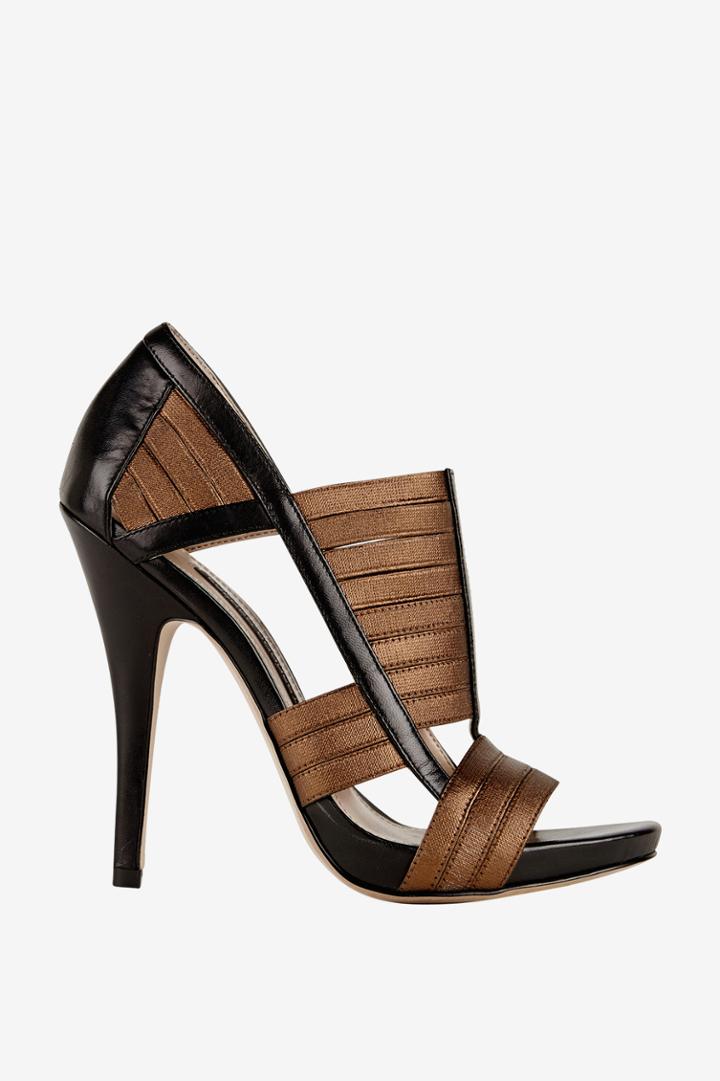 French Connection Devlin Leather Stretch Strappy Heels