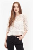 French Connection Freddy Cropped Lace Top