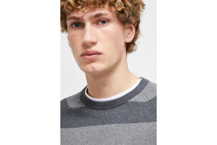 French Connection Stretch Cotton Stripe Crew Neck Jumper