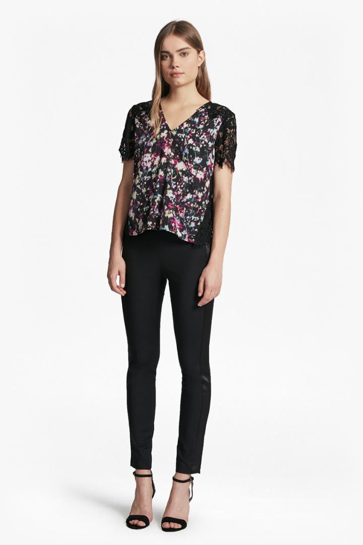 French Connection Midnight Bloom Plains Lace Top