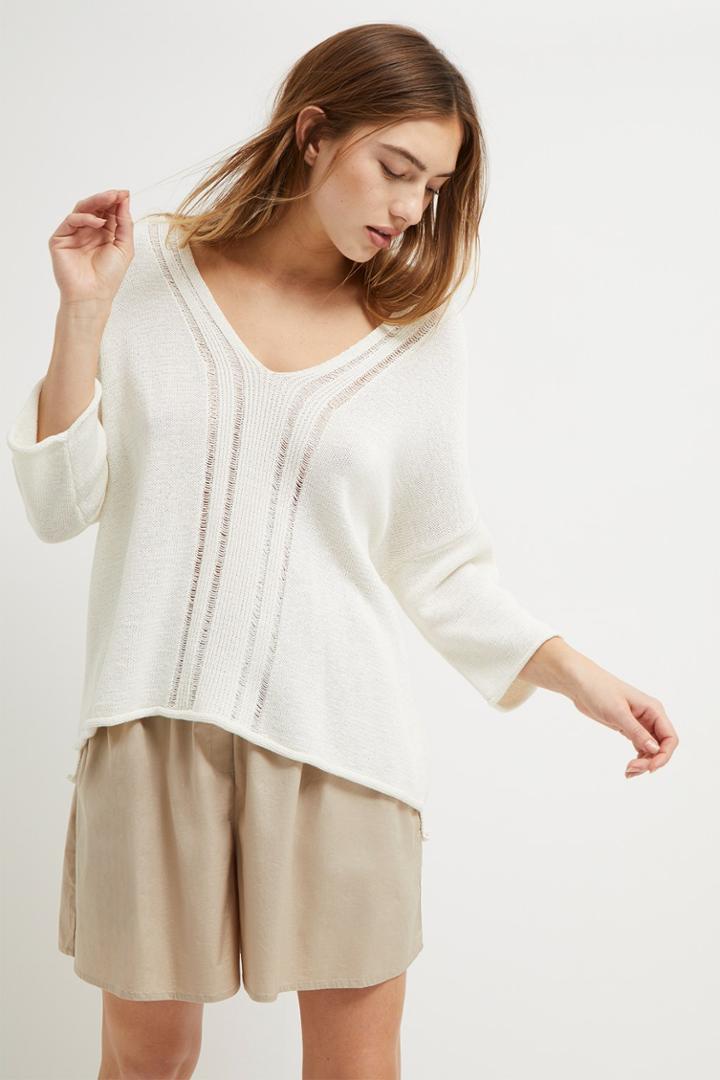 French Connenction Philox Tape Yarn V Neck Sweater