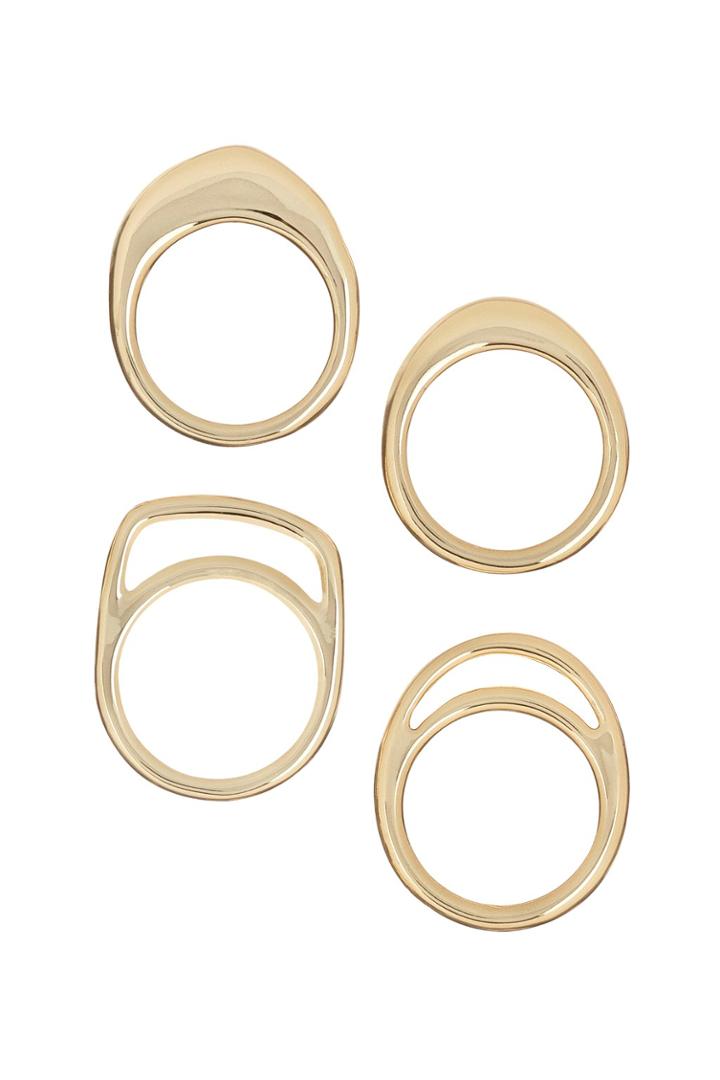 French Connenction Natural Cut Ring Set