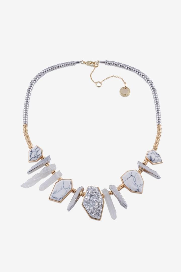 French Connection 20 Stone Dagger Frontal Necklace