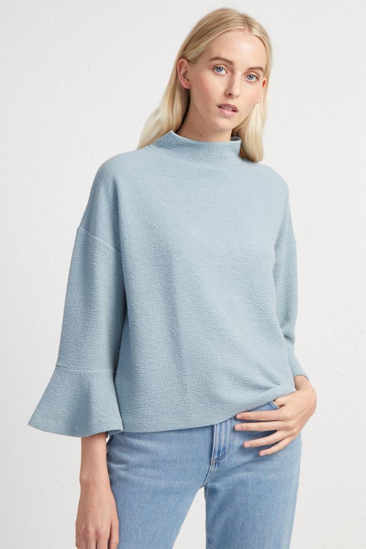 French Connenction Ellen Texture Mock Neck Top
