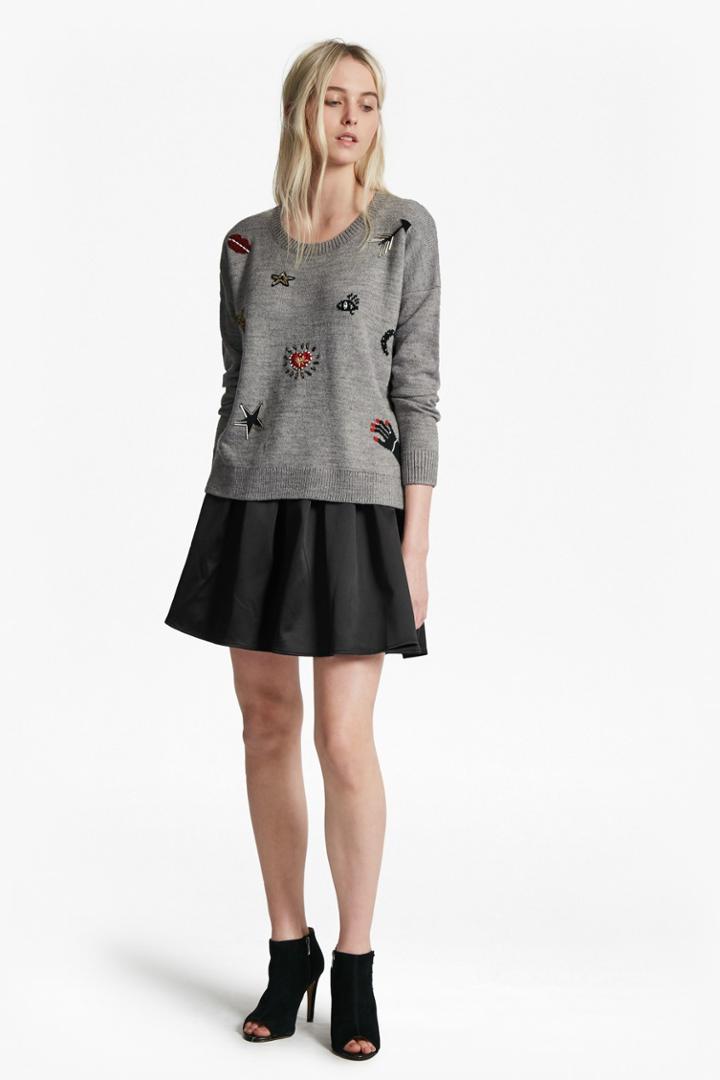 French Connection Juliet Satin Flared Skirt