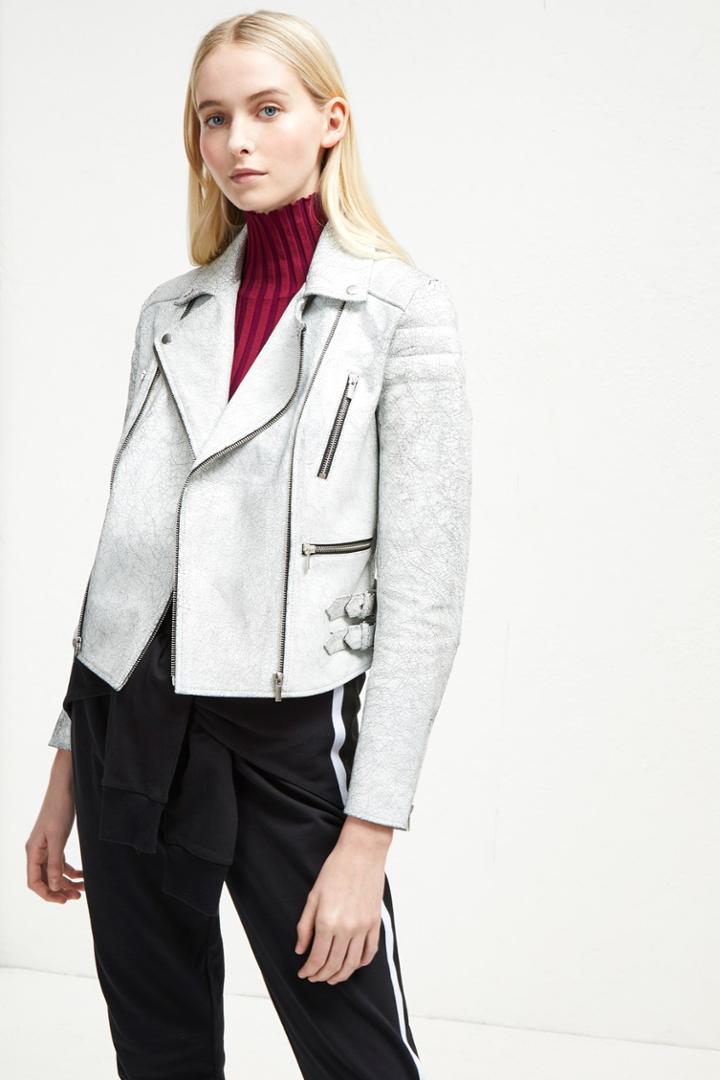 French Connenction Emelisse Leather Biker Jacket