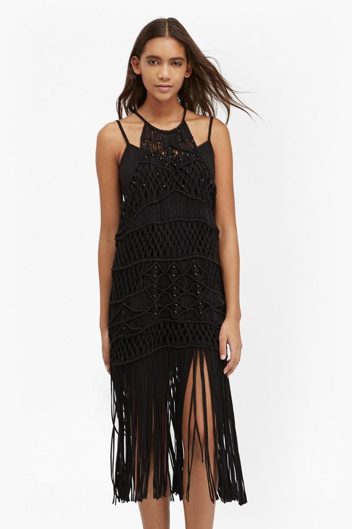 French Connection Tiger Lily Macrame Midi Dress