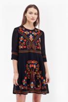 French Connection Colourful Kiko Embroidered Dress
