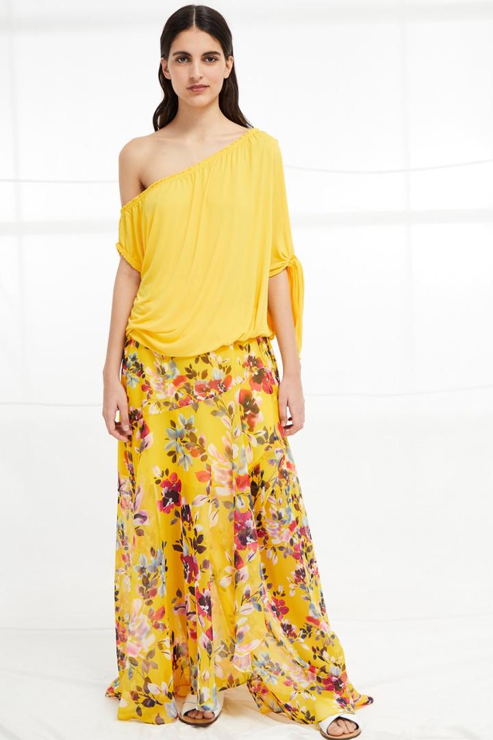 French Connenction Tanna Jersey Asymmetric Top
